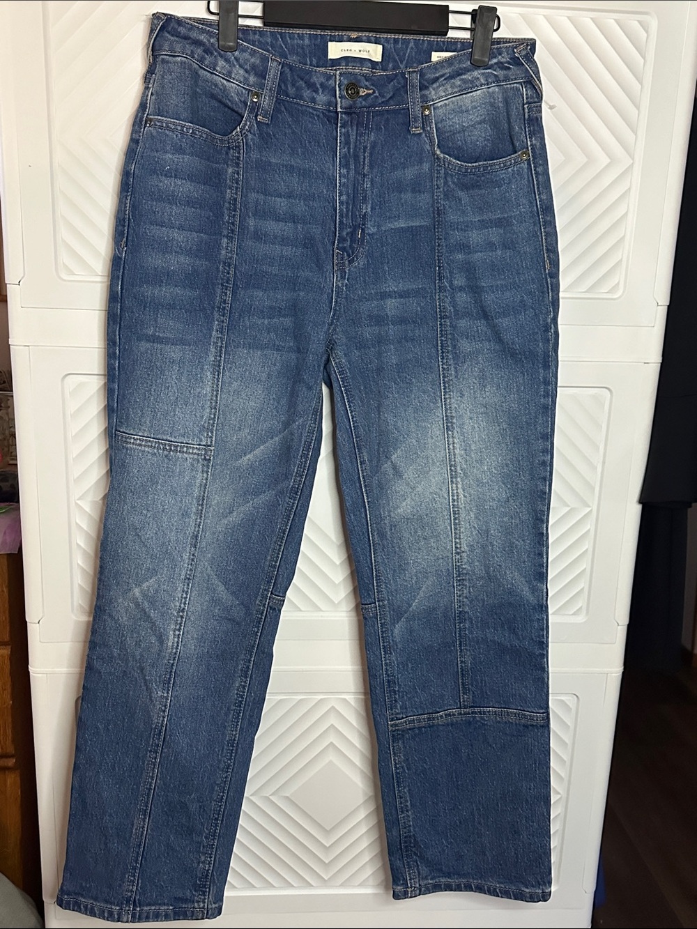 Cleo + Wolf High-Rise Straight Leg Jeans in Blue 29x27